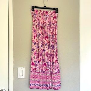 SundayUP Pink Floral Long Skirt